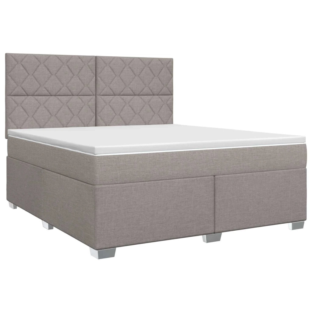 Letto box spring con materasso Tortora 140 x 200 cm Tessuto 3453434