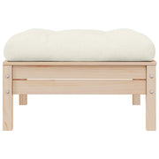Poggiapiedi da Giardino con Cuscino in Legno Massello di Pino CFW6445720