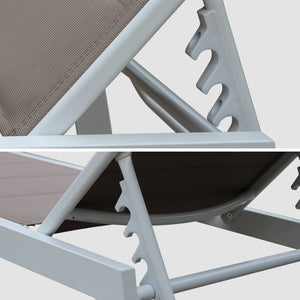 Lettino prendisole in allumino e textilene trapuntato, bianco