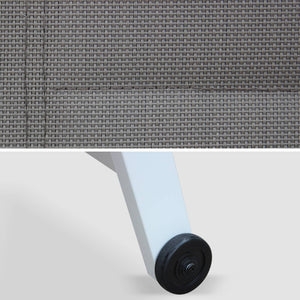 Lettino prendisole in allumino e textilene trapuntato, bianco