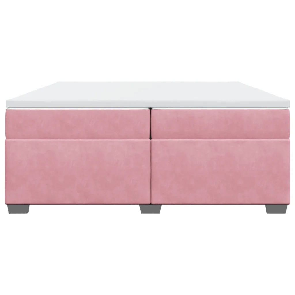 Giroletto a Molle con Materasso Rosa 200x200 cm in Velluto 3285310