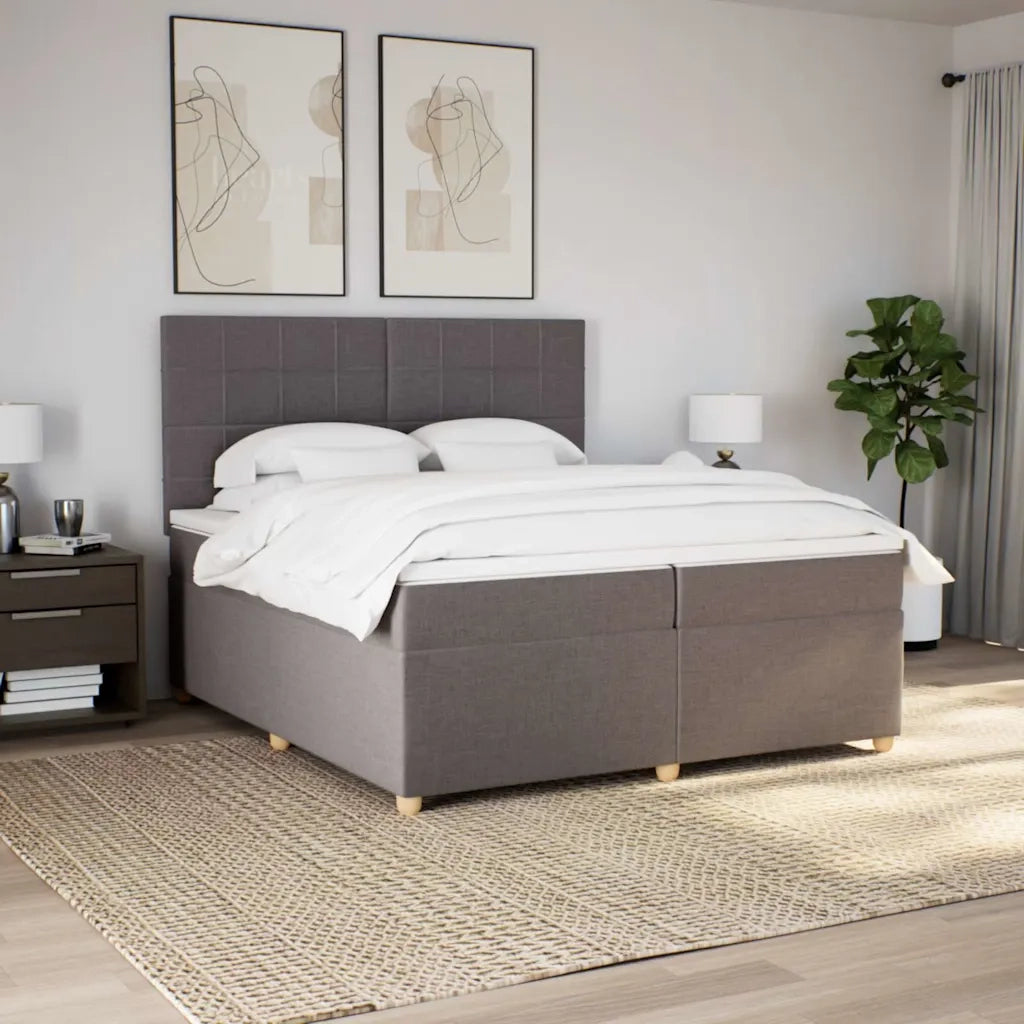 Giroletto a Molle con Materasso Tortora 200x200 cm in Tessuto 3291391