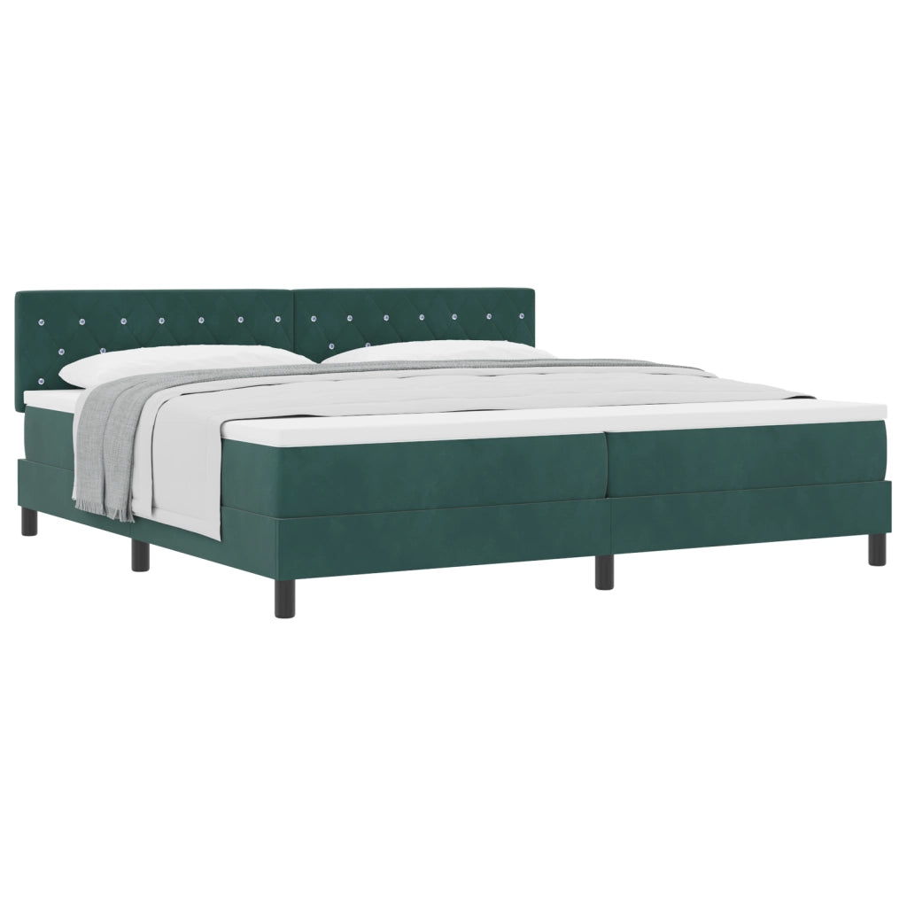 Letto a Rete con Materasso Verde Scuro 200x200 cm Velluto