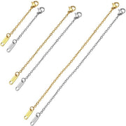 Verlengkettinge in Acciaio Inossidabile - 6 pezzi - 5/10/15 cm - Chiusura a Croce - Adatto per Gioielli Artigianali - Componenti di Gioielli