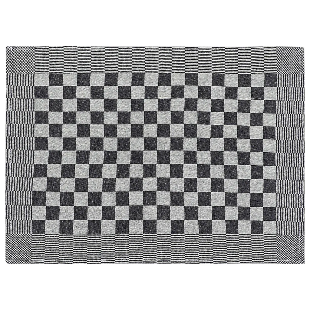 Set Strofinacci 10 pz | Teli per bagno in Cotone Nero e Bianco