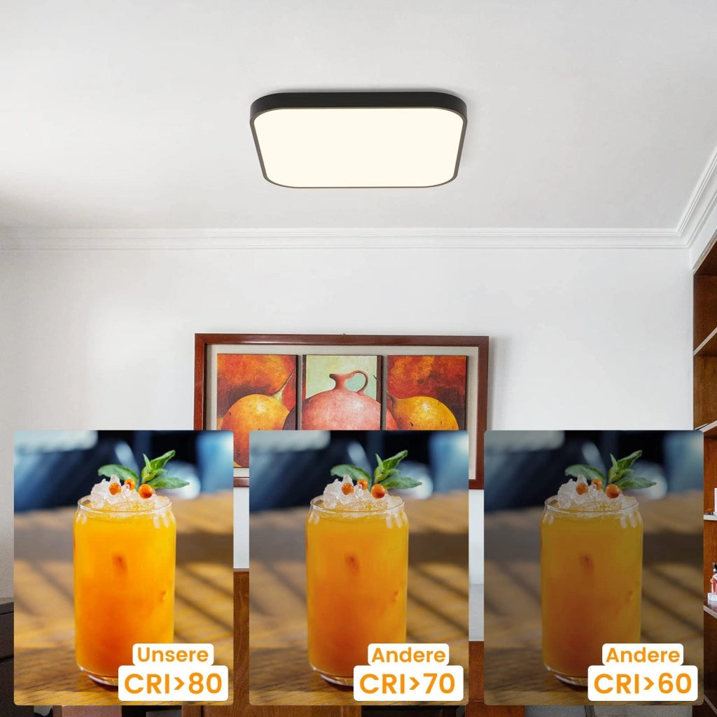 ZMH Lampada da soffitto plafoniera LED quadrata piatta 27cm 19W per camera letto corridoio