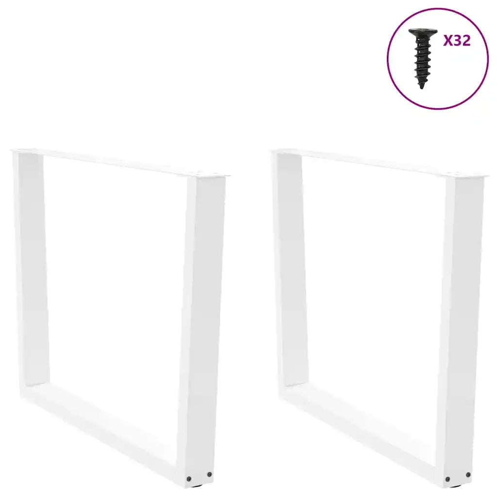 Gambe per tavolo da pranzo a forma di V 2 pz bianche 100x(72-73,3) cm in acciaio 4012657