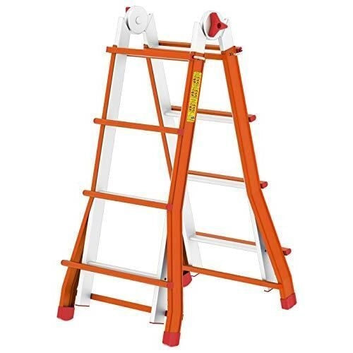 Colombo Scala PRATIC 4+5 In Acciaio Altezza Massima 4,3 M Gradini Zigrinati Piedini Antisdrucciolevoli