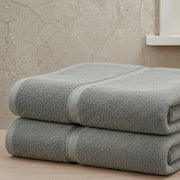 Sanonefa, set di Asciugamani 100% Cotone set da 2, Grigio Cadetto
