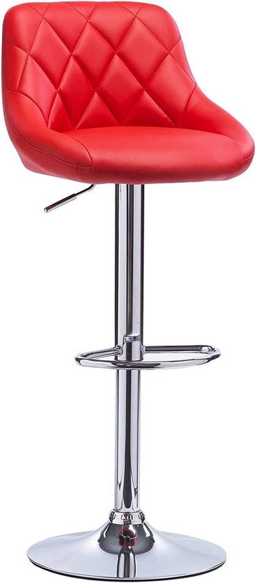 Barca da Cucina con Schienale Regolabile - Altezza Sedile 60-82cm - Flessibilità Ergonomica - Sedia Bar con Supporto - Colore Rosso - Set da 1 - Regolabile in Altezza