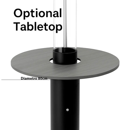 Tavolo Accessorio per Stufa a Fungo Lumea Ø80 cm Effetto Legno Grigio