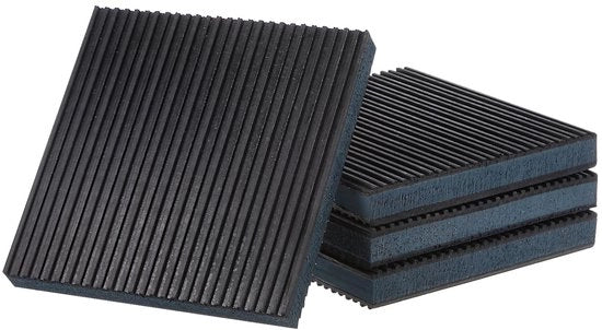 Pads anti-vibrazioni - 4 pezzi - Gomma EVA - Antiscivolo - Riduzione del rumore - Resistente all'olio e all'acqua - 15,2 cm x 15,2 cm x 2,2 cm - Isolamento vibrazionale