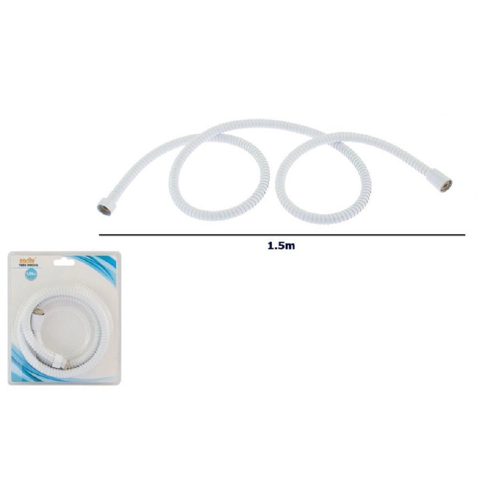 Trade Shop - Tubo Laccio Flessibile Doccia Doccetta Vasca Bagno 1.5mt Universale 87137 Bianco -