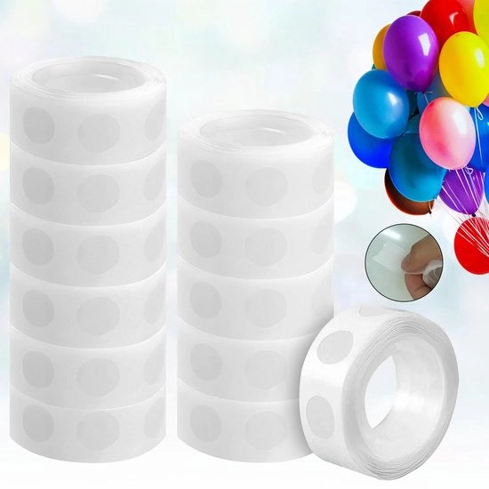 Plakdots 16 Rollen - Plakband a doppia faccia - Plakdoppi rimovibili - Incolore e trasparente - Adatto per palloni - Ecologico e non tossico