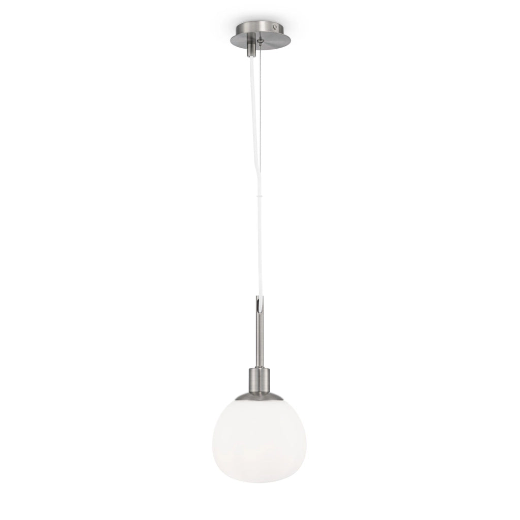 Maytoni Sospensione contemporanea Erich 1 luce E14 nichel metallo diffusore vetro bianco