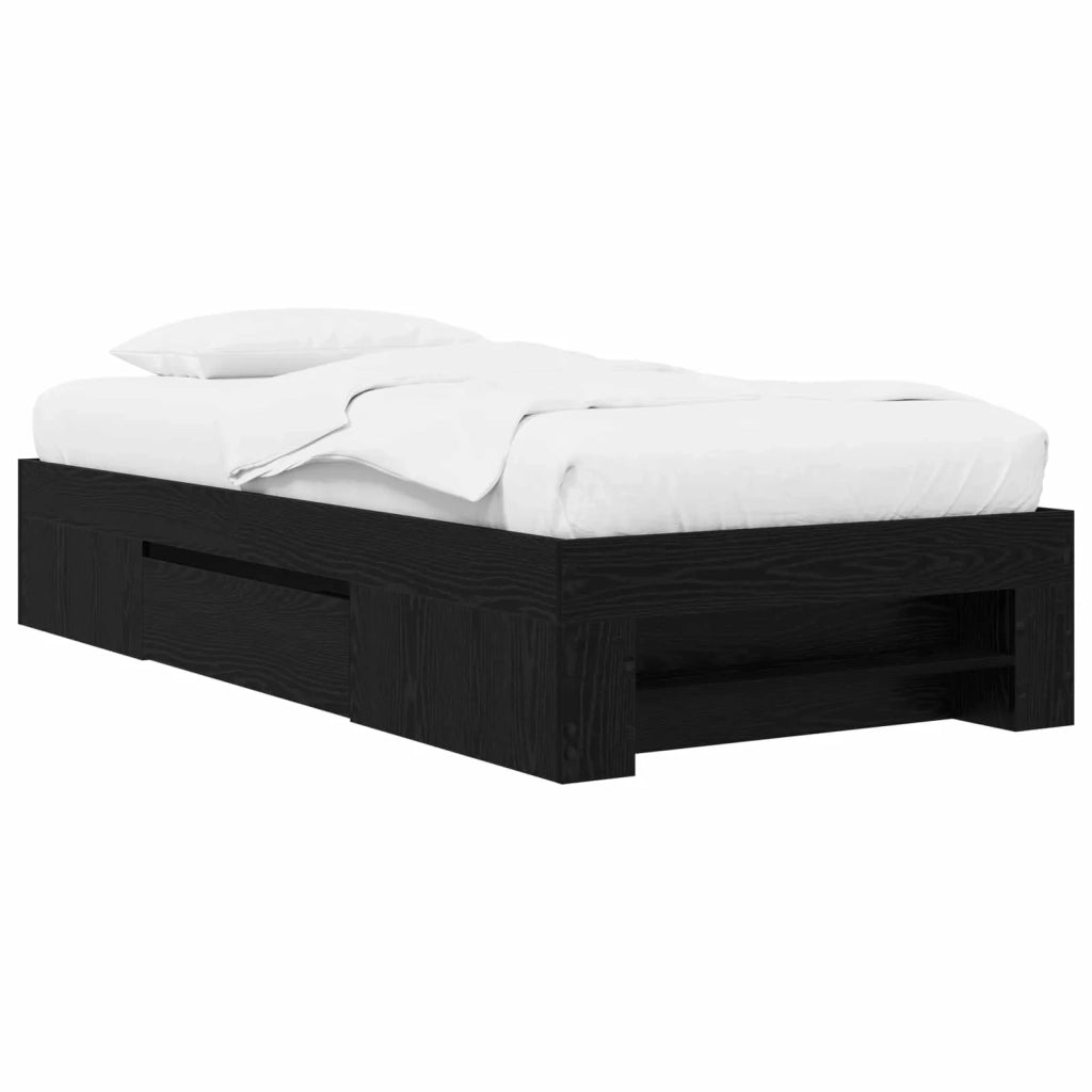 Telaio del letto con storage Rovere Nero 80 x 200 cm 3429691