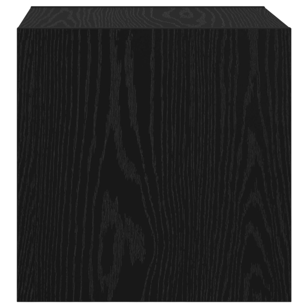 Armadi a parete 2 pz Nero Rovere 37x37x37 cm in legno ingegnerizzato