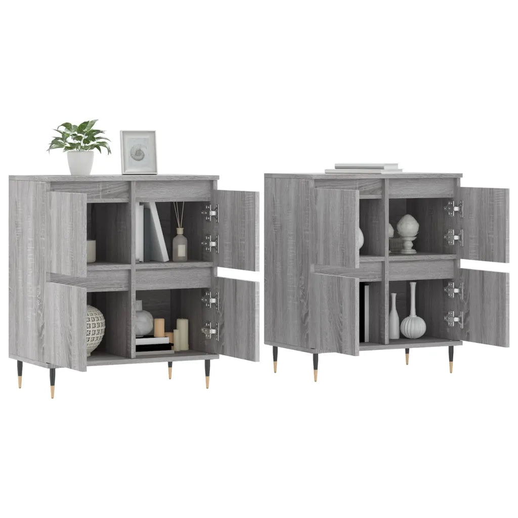 Credenze 2 pz | Madia | Buffet da pranzo | Armadio da pranzo Grigio Sonoma in Legno Multistrato