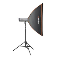Orange Line Softbox 80x120cm, girevole a 360°, Sagomatore di luce per foto e video, incluso diffusore ideale per studio fotografico