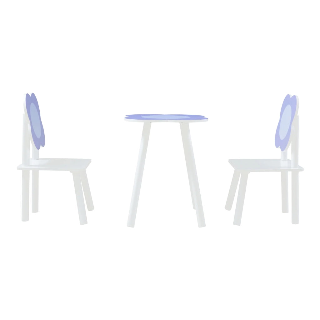 Set tavolo e 2 sedie per bambini bianco e viola 03_0009453