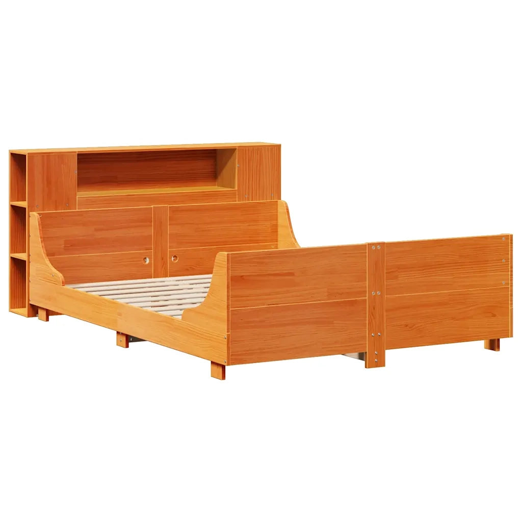 Letto senza Materasso Marrone Cera 140x190 cm in Legno di Pino 3323775