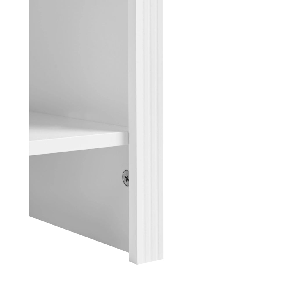 Comodino bianco in MDF con 1 cassetto e 1 ripiano stile elegante