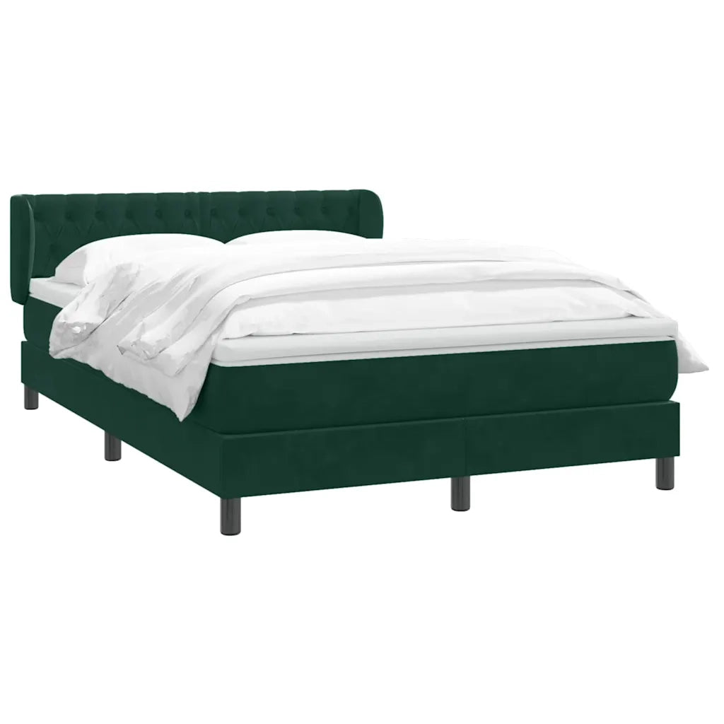 Giroletto a Molle con Materasso Verde Scuro 160x220 cm Velluto
