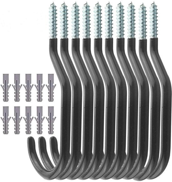 Fietshanger universale 10-pack, hanger per garage, hanger per fiato per in garage, hanger universale per bicicletta, grande hanger per parete e soffitto, hanger robusto per appendere biciclette