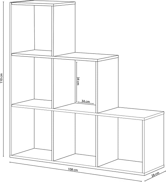 Libreria box 108x28x110h bianco canadian