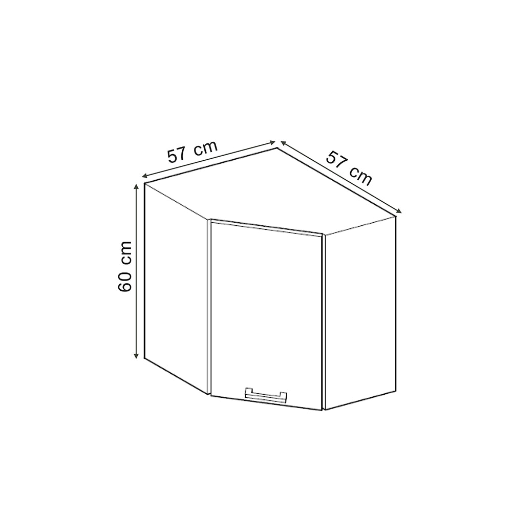 Mobile angolare da cucina R-Line Calce nera/Antracite 57 cm Vicco