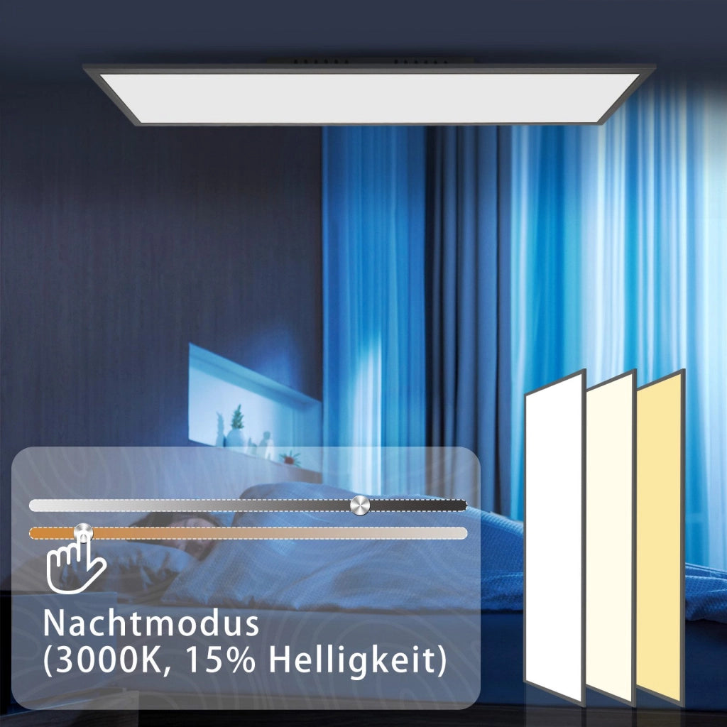 ZMH Lampada da soffitto plafoniera LED nera dimmerabile telecomando per soggiorno ufficio