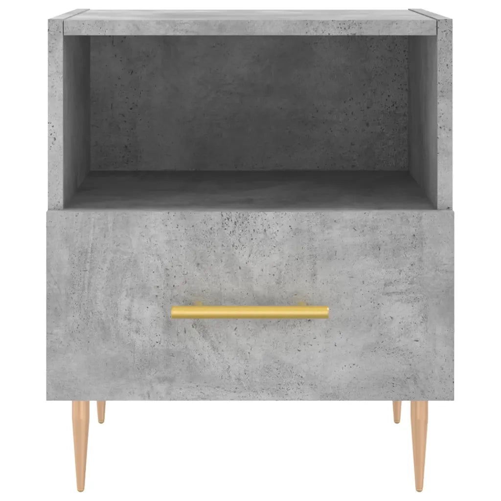 Comodino Grigio Cemento 40x35x47,5 cm in Legno Multistrato 827412