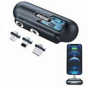 Trade Shop - Mini Power Bank Magnetico 5000mah Caricabatterie Portatile Compatto Con 3 Connettori 7019-3 -