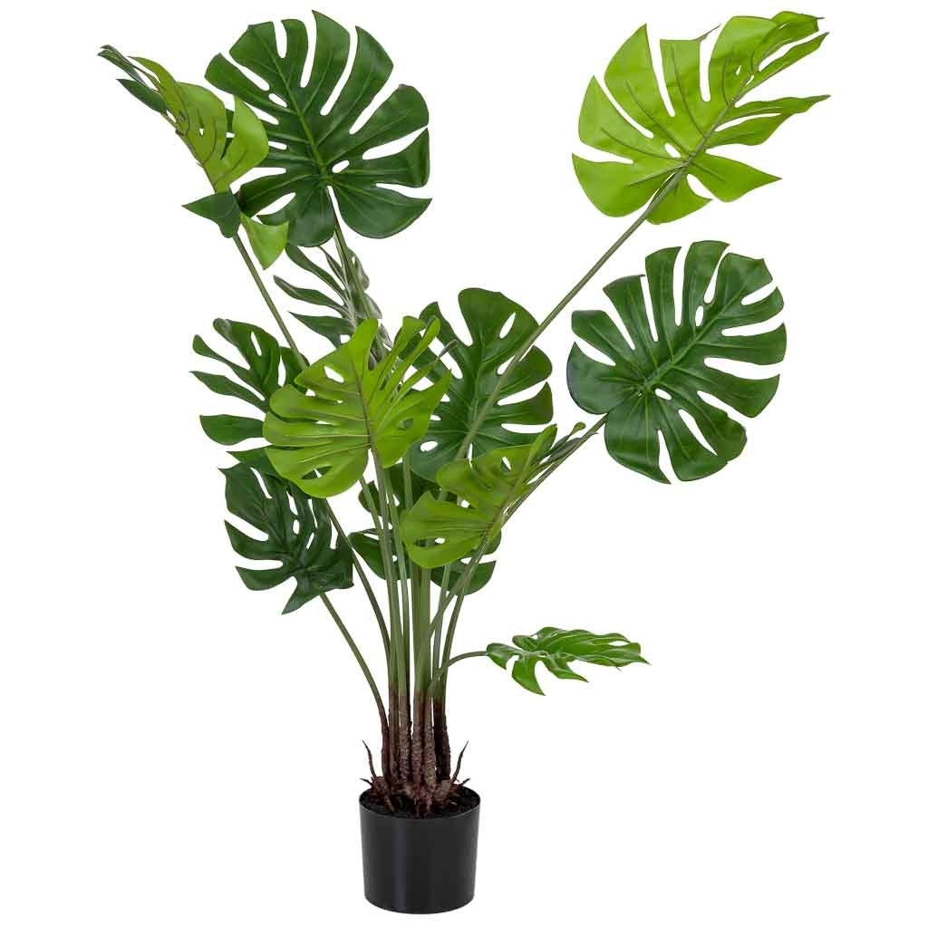 Pianta decorativa artificiale con 12 foglie verde 90x90x127