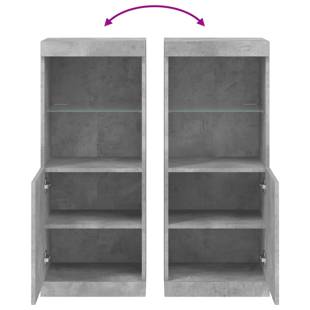 Buffet credenza cassettiera armadio mobile contenitore organizer per cucina soggiorno salotto con luci LED 41 x 37 x 100 cm grigio 02_0029996