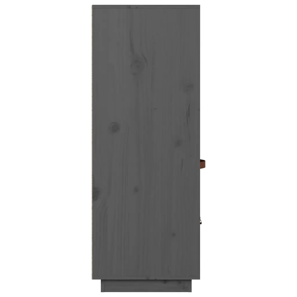 Credenza | Madia | Buffet da pranzo | Armadio da pranzo Grigia 67x40x108,5 cm in Legno Massello di Pino