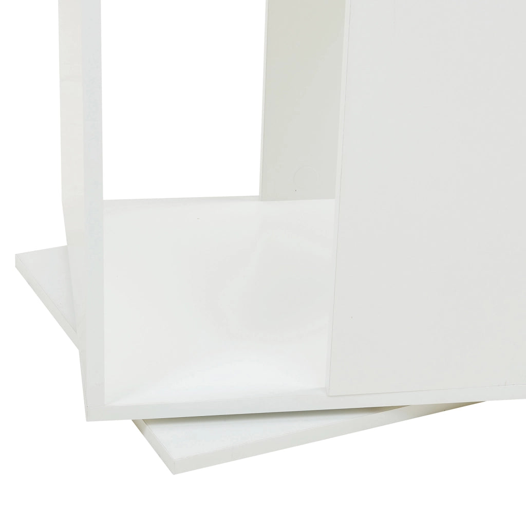 Libreria Girevole Fjelmarirg per Cameretta Scaffale Rotante a 3 Livelli 109 x 34 x 34 cm - Bianco [en.casa]