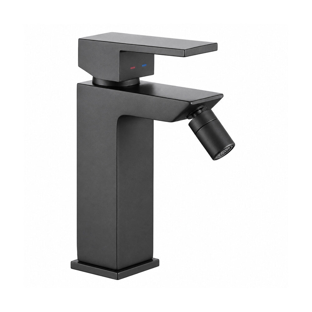 Set miscelatori lavabo bidet in ottone nero opaco Amber