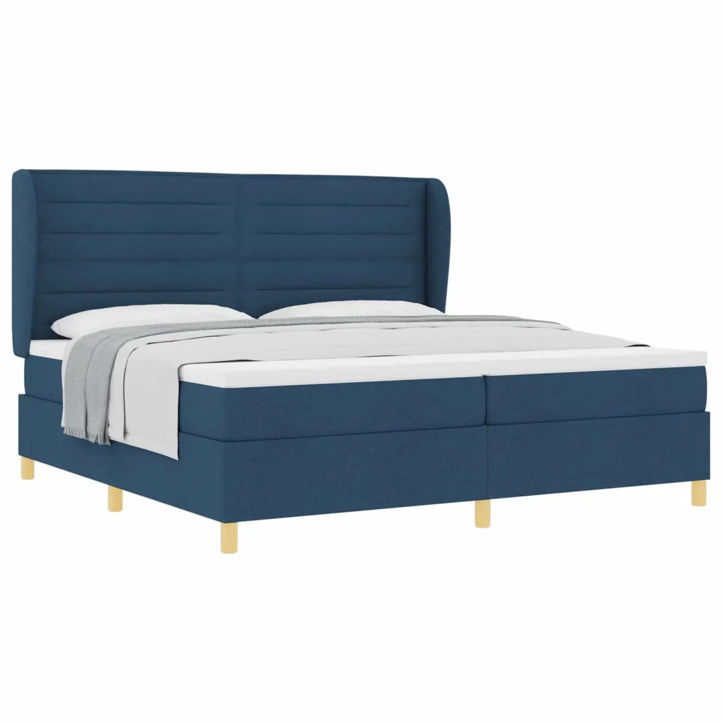 Letto con molle e materasso Grigio Scuro 90x190 cm Tessuto Blu 3340717