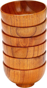 Set di scodelle in legno per servire zuppe, salse, caffè, tè e decorazioni, set di 6 pezzi, fatto a mano con legno riciclato.