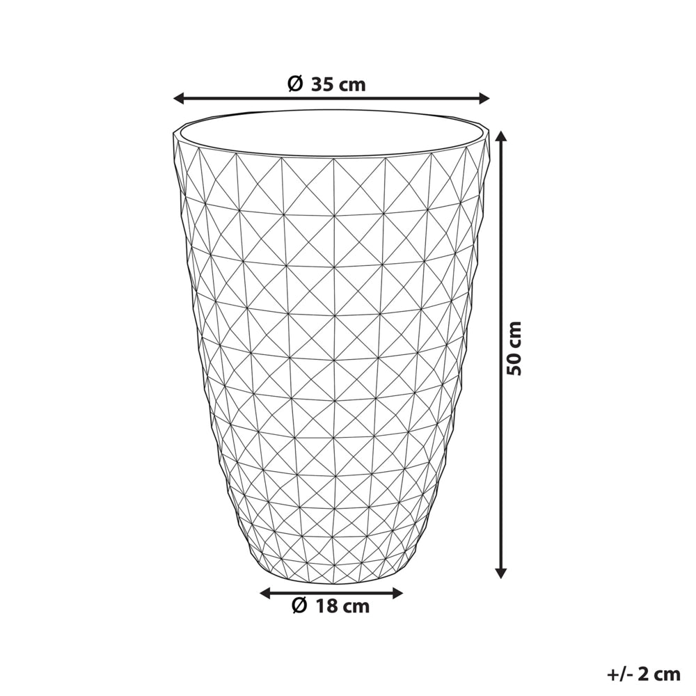 Vaso per piante in fibra di argilla blu navy 50 x ⌀ 35 cm per esterni interni per tutte le stagioni