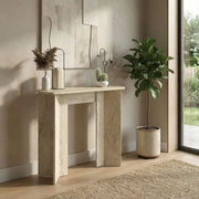 Consolle ingresso Mara Travertino con Gambe Geometriche – Design Moderno