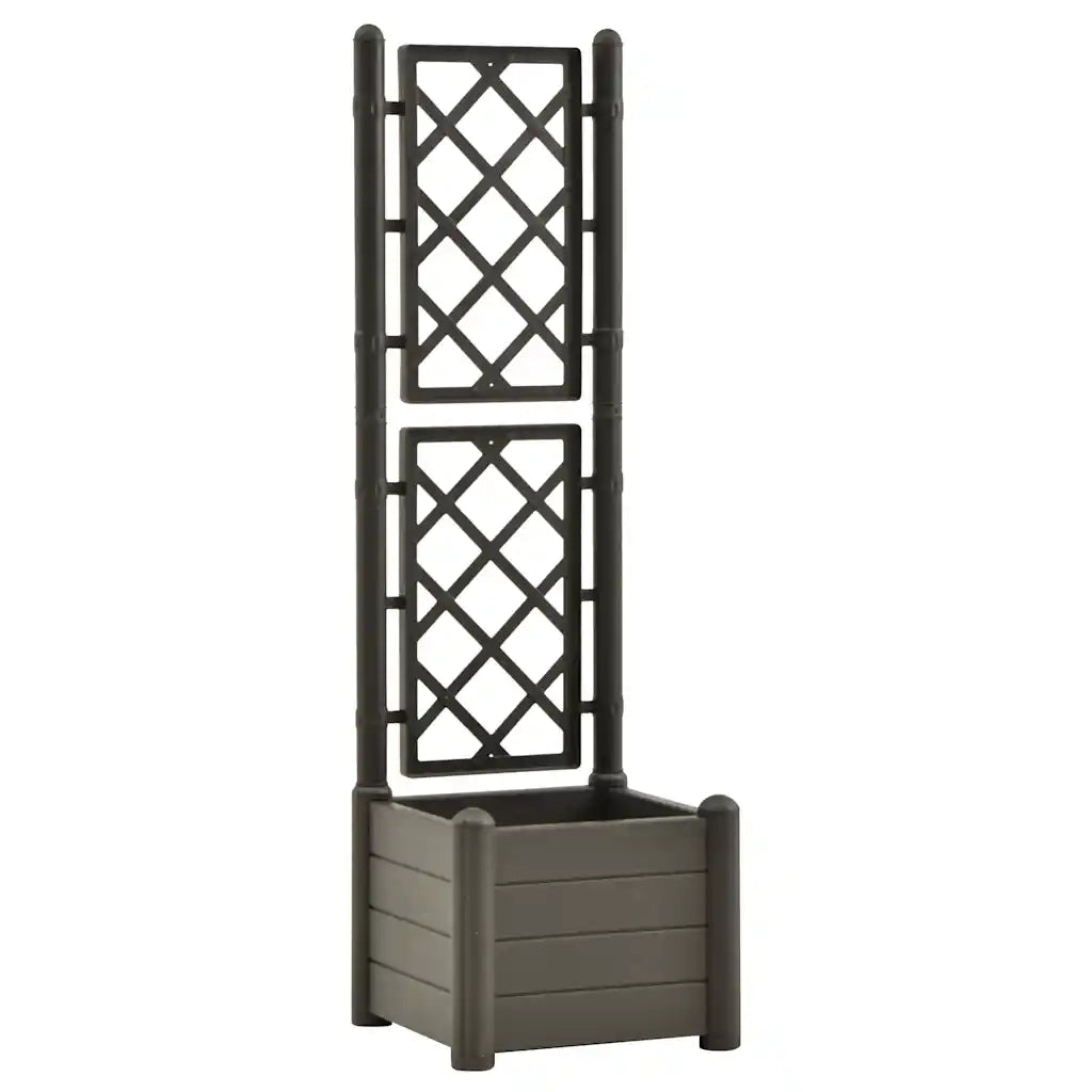 Fioriera | Cassetta per fiori | Vaso da Giardino con Graticcio 43x43x142 cm PP Antracite