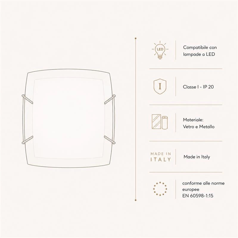 ELISA LAMPADA PLAFONIERA DA SOFFITTO E27 2 LUCI 40CM