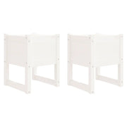 2 pz Fioriere | Cassetta per fiori | Vaso Bianche 40x40x52,5 cm in Legno Massello di Pino