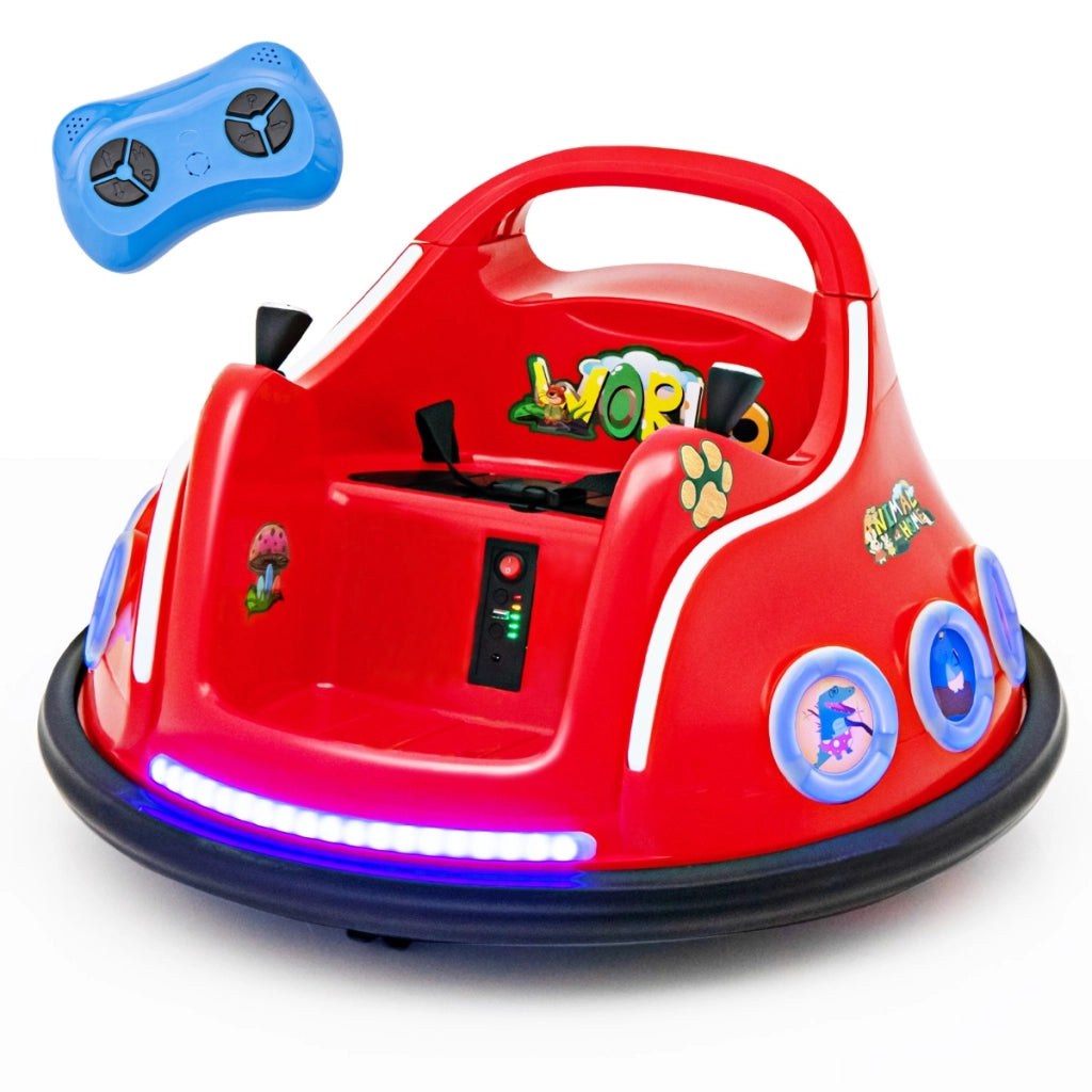 Autoscontro elettrico per bambini 12V, Macchina girevole a 360¡ã telecomando luci musica connessione wireless Rosso-Macchinine giocattoli