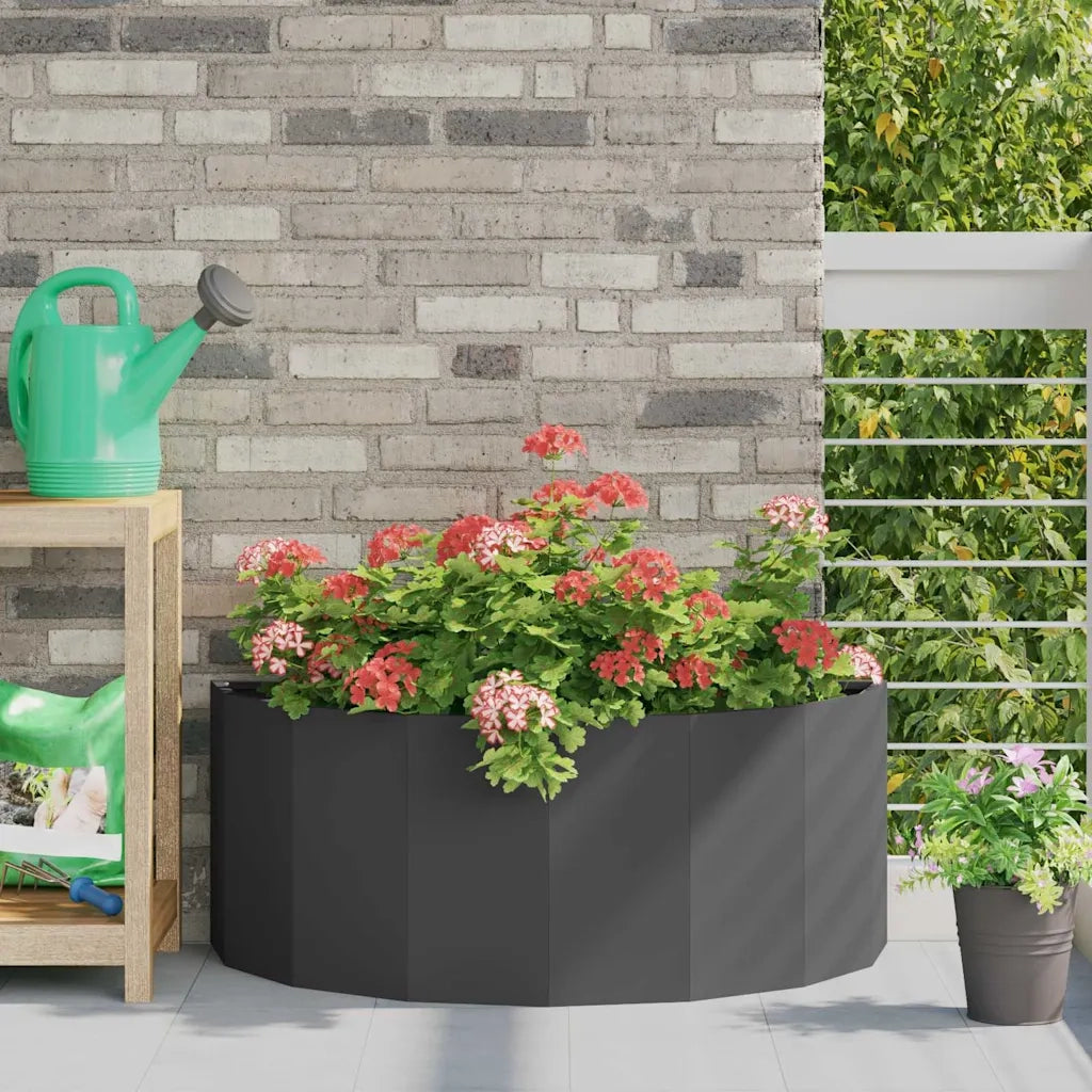 Fioriera-Vaso da Esterno-Contenitore per Piante Nero 90 x 45 x 35 cm Acciaio