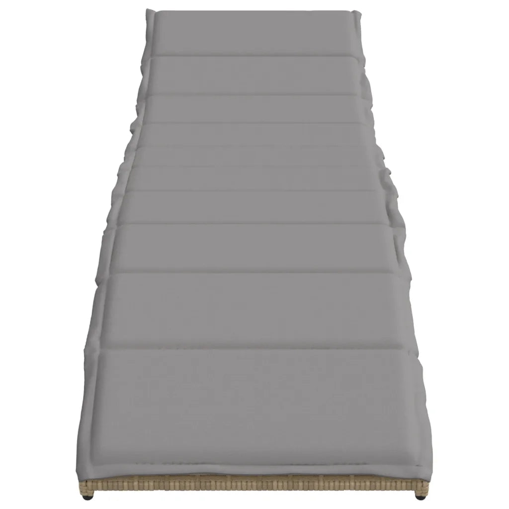 Lettini Prendisole 2 pz con Tavolino Beige in Polyrattan