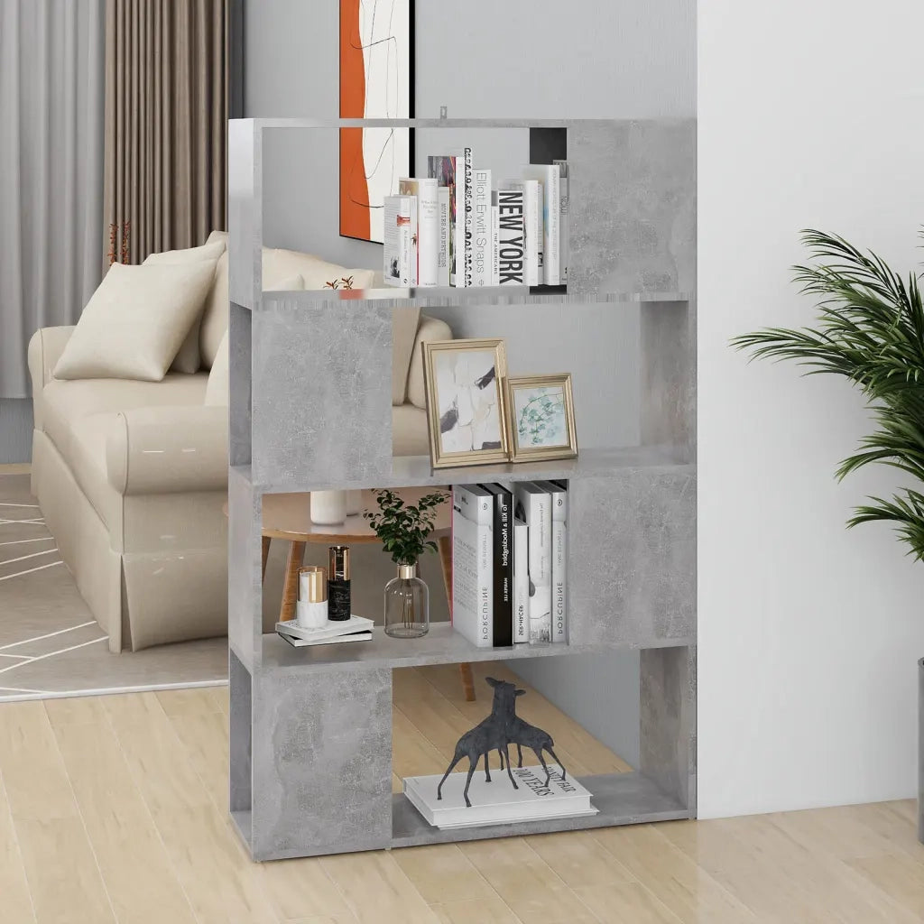 Libreria/Divisorio Grigio Cemento 80x24x124,5 cm in Truciolato