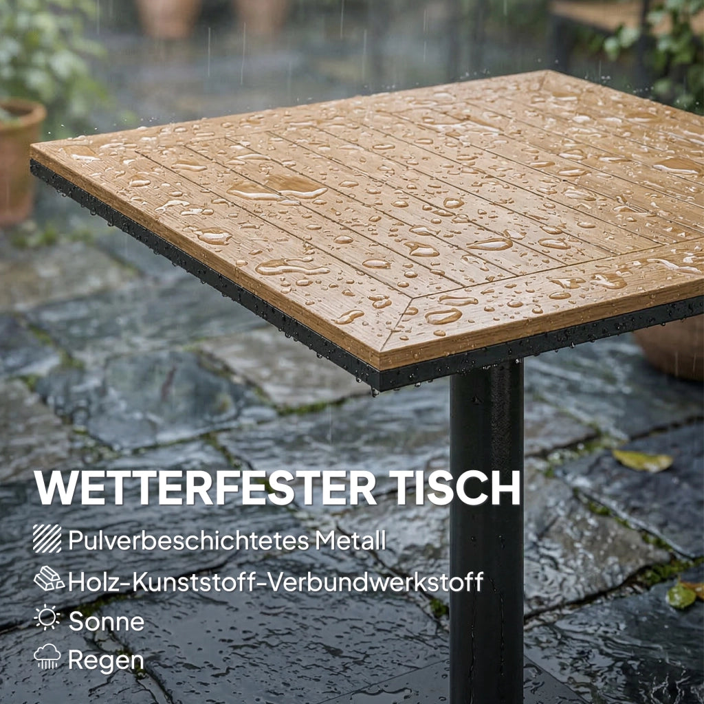 Tavolino da giardino quadrato ¨C Zephmum ¨C Legno effetto 70x70 cm